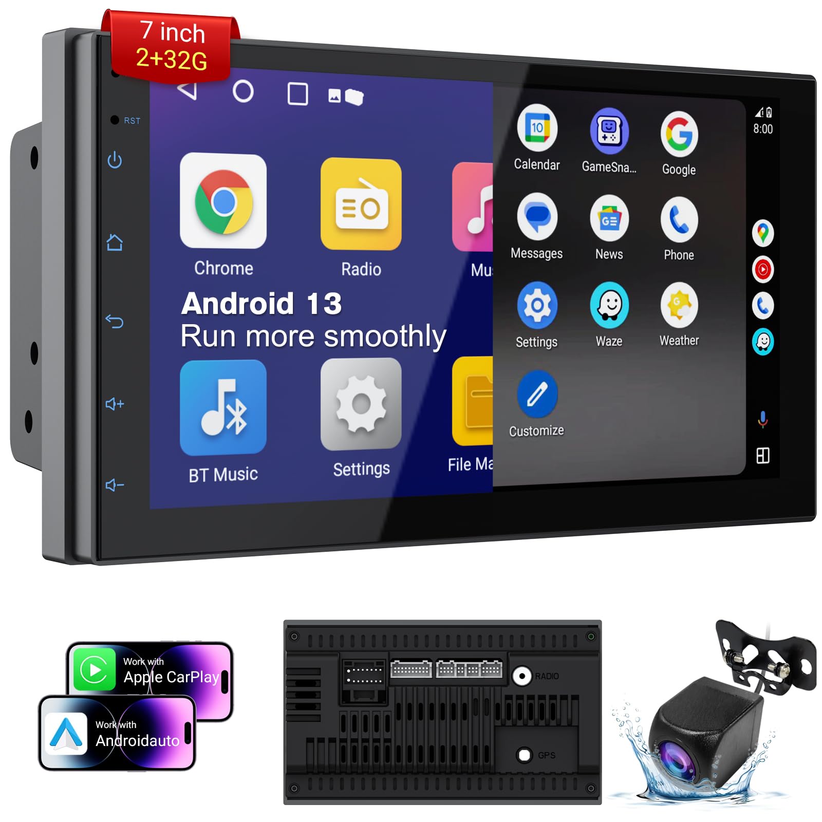 Amazon.com: Haudio 7 Inch Double Din Car Stereo with Wireless